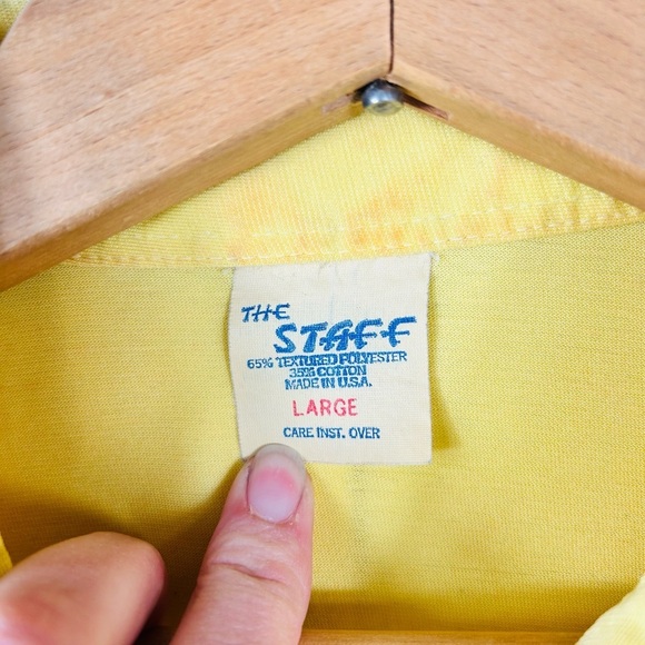 Vintage CornHusker State Games shirt, M-L, short-sleeve yellow collar Retro Coo - Picture 5 of 7